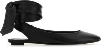 The Attico Cloe Ballerina - Dames - Ballerinas - Zwart - 38 EU - Leer - Schoenen