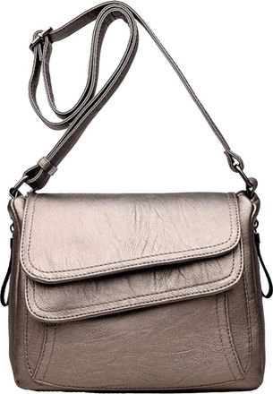 Generic Womens Bags Trendy Fashion Lady Bag Border Casual Handbag Crossbody Shoulder Bag Kids Briefcase (Gold, One Size)