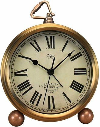 OEM Reloj De Mesa - Metal Dorado - Movimiento De Cuarzo Silencioso - Cristal Hd - Para Dormitorio Oficina Sal&oacute;n - 1 Unidad