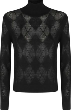 Ballantyne Truien & Vesten, Dames, Zwart, L, Wol, T Neck Pullover