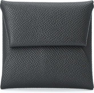Herm&egrave;s Bastia Black Epsom Leather Coin Purse/Coin Case (Pre-Owned)