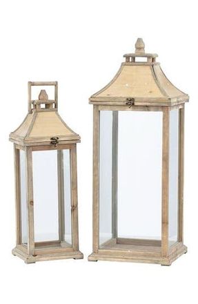 A & B Home Set of Two Ivona Garden Candle Lantern in Ivory at Nordstrom Rack