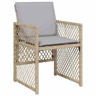 vidaXL Vidaxl - Sillones Jard&iacute;n Con Cojines 4 Uds Rat&aacute;n Sint&eacute;tico Beige Mezcla