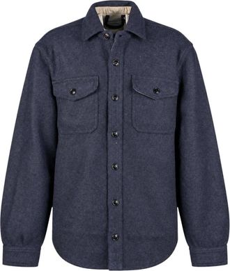 CHESAPEAKE'S Outdoor Wool Shirt 4 Pocket Jackson Hole - Heren - Zomerjassen - Blauw - L - Wol - Jassen