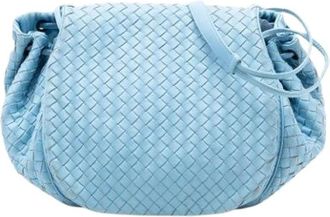 Bottega Veneta Pre-owned Cross Body Bags, female, Blue, Size: ONE SIZE Pre-owned Woven Nappa Crossbody Bag