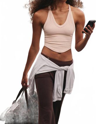 Free People All Clear V Neck Jacquard Cami In Ballet Slipper Holiday