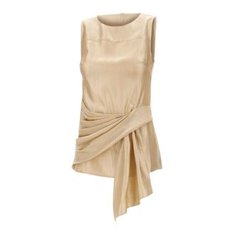 Loulou Studio Sleeveless Tops, female, Beige, Size: M Fonda Draped Top