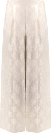 Fendi Bouquet Pants - Dames - Wijde Broeken - Beige - XS - Broeken
