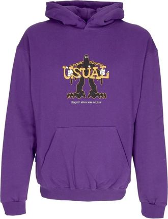 Usual Paarse Jive Hoodie Sweatshirt met Kangoeroezak - Heren - Hoodies - Paars - XL - Katoen - Hoodies & sweatvesten