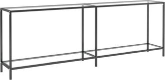 vidaXL Console Table Transparent 220x35x75.5 cm Tempered Glass vidaXL