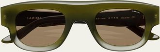 Lapima Otto Olive Acetate Rectangle Sunglasses