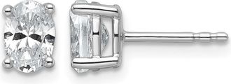 Diamond2Deal 14k Gold 1 ct Oval Lab Grown Diamond Stud Earrings VS Clarity, D-E Color