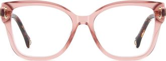 Carolina Herrera 53mm Square Reading Glasses in Pink at Nordstrom