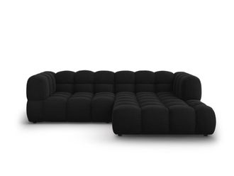 Cosmopolitan Design Sof&aacute; esquinero modular derecho 3 plazas de terciopelo negro