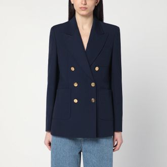 Gucci Double-breasted blue jacket in cotton