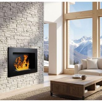 Dmora Dmora - Chimenea De Bioetanol Airuno, Chimenea Ecol&oacute;gica, Hogar Sin Humo, Calefactor De Etanol, Made In Italy, 65x12 H40 Cm, Negro