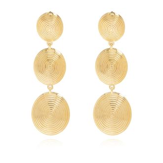LI&Eacute; STUDIO The Ruby Earrings - Dames - Oorbellen - Geel - ONE Size - Leer - Accessoires