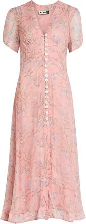 Rixo Rixo Novara Floral-print Chiffon Midi Dress - Light Pink - 16 (UK 16 / XL)
