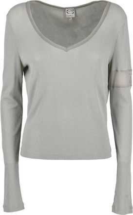 Just Cavalli V-neck top - women - Nylon/Lycra - 42 - Grey