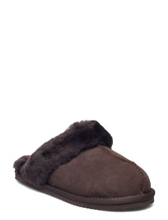 Rosemunde Hausschuh ROSEMUNDE Sydney Shearling Reversed Slippers, Damen, Gr. 36, dunkelbraun, Obermaterial: 100% Lammveloursleder. Futter: 100% Lammfell, Schuhe