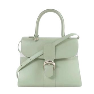 Delvaux Pre-owned Brillant MM 2-weg Handtas - Dames - Pre-owned - Groen - Maat: ONE Size Leer