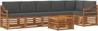 vidaXL Conjunto De Sof&aacute;s De Exterior 7 Uds. Natural Y Antracita Vidaxl