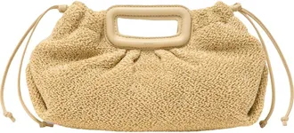 Maje Mipli boucl&eacute; effect clutch bag in Sand at Nordstrom, Size Medium