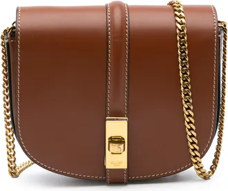 Celine Pre-owned Womens Halfmoon Chain Crossbody - Brown Leather - One Size