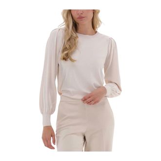 Summum Truien & Vesten, Dames, Beige, M, Puffy Sleeve Sweater Basic Knit