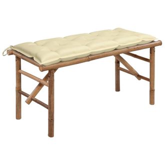 vidaXL Garden Bench Natural Bamboo Bamboo Medium Foldable Garden Bench