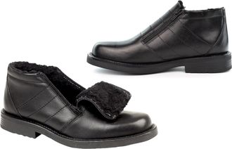 Generic Mens Leather Boots Boys School Boots Ankle Boots Wide Open Boots Boys School Shoes Zip Fastening Black Boots Boys Leather School Boots Thermal Warm Li