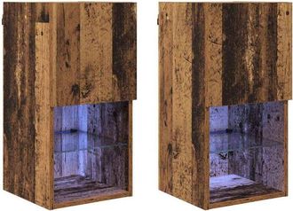 vidaXL Gabinetes para TV Montados en la Pared 2 pcs Madera Vieja vidaXL