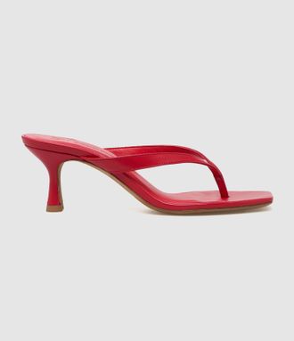 Jeanne Vouland Sandales Paros Cuir Rouge