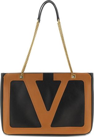 Valentino Garavani Borsa tote Viva Superstar media con catena - Nero