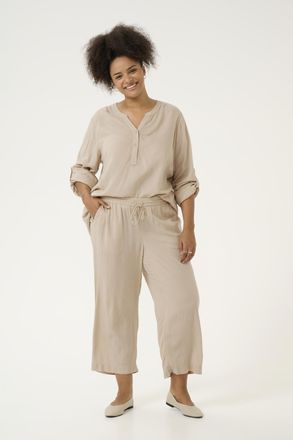 Kaffe Curve Casual broek Loose fit Feather Gray beige