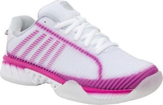 K-Swiss x Lucky In Love Hypercourt Express 2 Womens Tennis Shoes in White/mulberry/silver at Nordstrom, Size 7.5