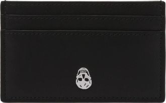 Alexander McQueen Zwarte Skull Kaarthouder Portemonnee - Heren - Portefeuilles - Zwart - ONE Size - Leer - Accessoires