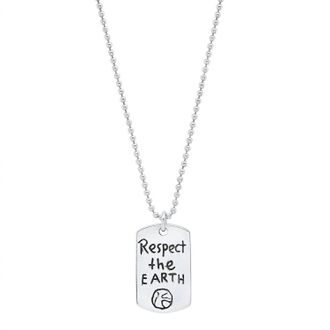 Jessica Elliot Womens Sterling resolutions We Can All Keep Dogtags Max Necklace In Respect The Earth
