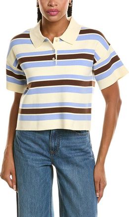 525 america Cropped Stripe Polo Sweater