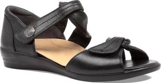 Ziera Womens Doxie Sandal - Wide In Black Leather