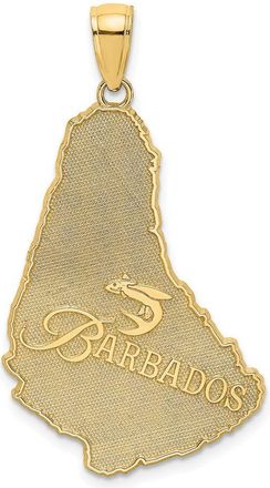 Diamond2Deal 14k Yellow Gold Textured BARBADOS Map Charm