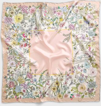 Simons Womens Spring flower pure silk scarf