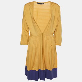 Love Moschino Yellow Knit Hook Front Shrug