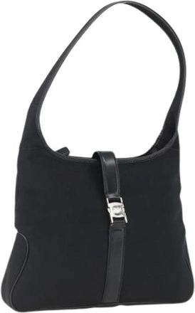 Ferragamo Pre-owned Shoulder Bags, female, Black, Size: ONE SIZE Pre-owned Nylon Shoulder Bag