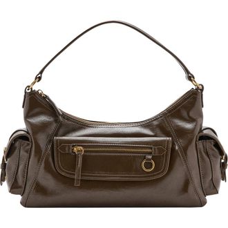 Mango Faux Leather Shoulder Bag in Khaki at Nordstrom