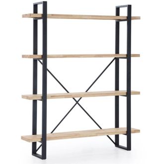 Home Heavenly Home Heavenly - Estanter&iacute;a Alta Chic - Dise&ntilde;o Industrial Estructura Met&aacute;lica Y Estantes De Madera Roble Salvaje, 150x30x180 Cm Es Color : Roble Nordis