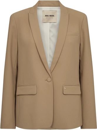 Mos Mosh Vrouwelijke Blazer met V-Hals en Klepzakken - Dames - Blazers - Bruin - XL - Polyester - Jassen
