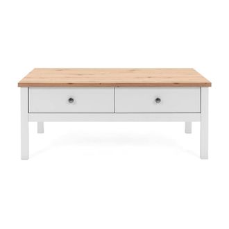 Calicosy Coffee Table With 2 Drawers, 100 Cm Wide - White Finish - BERGEN