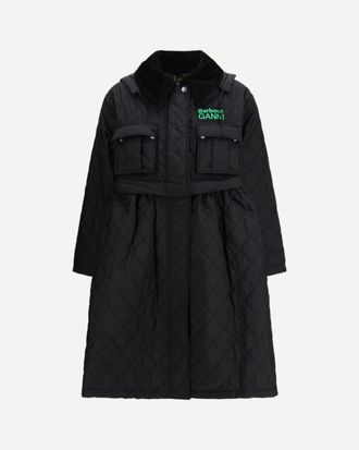 Barbour Quilted hooded Coat by Barbour x GANNI Female 8