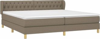 vidaXL Vidaxl - Cama Box Spring Con Colch&oacute;n Tela Gris Taupe 200x200 Cm
